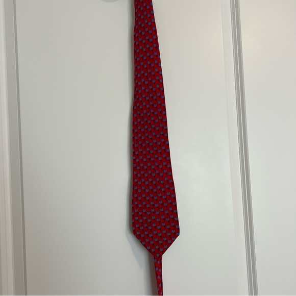 J. Jerry Garcia 100% Silk Tie Necktie Abstract Snail Garden Red Blue Black - Picture 2 of 3